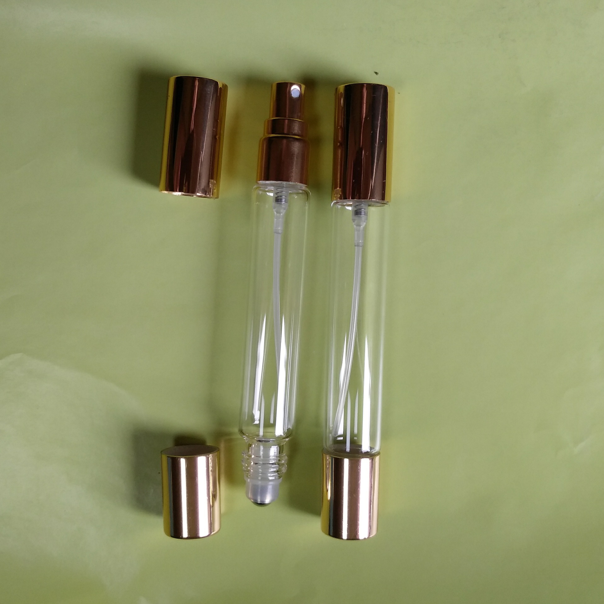 【厂家供应】双头两头螺纹瓶一头滚珠一头喷头玻璃瓶分装