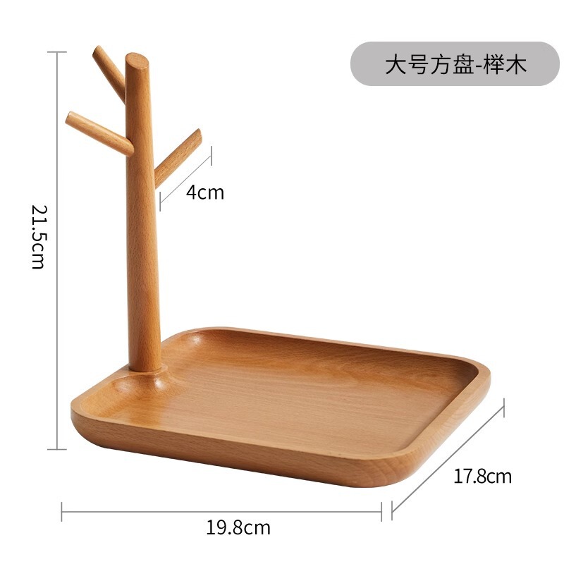 クリエイティブな玄関キー収納無垢材トレイ枝吊り下げデスクトップ装飾品玄関ドアキー検索アーティファクト収納|undefined