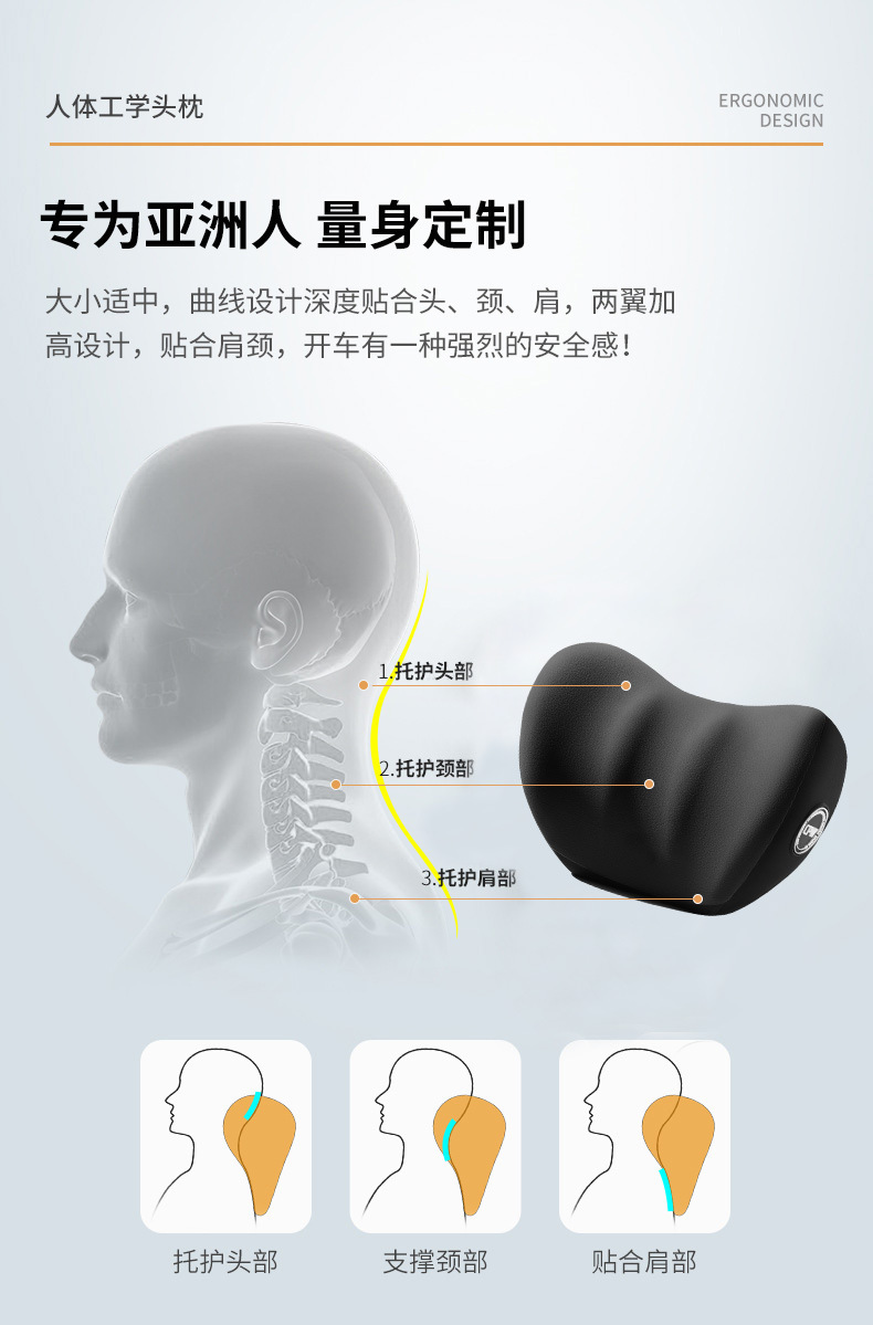 Car waist support light luxury comfortable waist support cushion waist cushion summer seat high-end electric massage headrest waist support suit