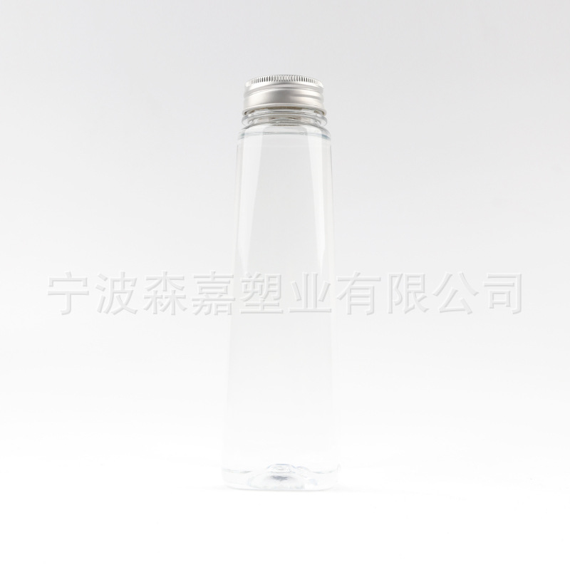 350ml 투명 원추형 사각 병 + 38 실버 알루미늄 뚜껑