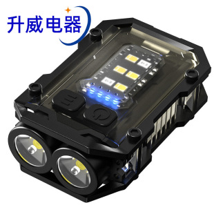 New cap clip headlamp portable double lamp beads night fishing headlamp outdoor strong magnetic work lamp TYPE-C key lamp