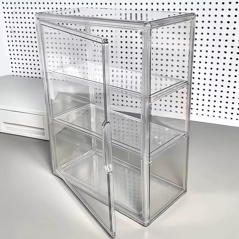 Desktop Storage Box Small Organizer Display Case Transparent Plastic Acrylic Dustproof Large Capacity for Collectibles and Figurines Desktop Storage Box Small Organizer Display Case Transparent Plastic Acrylic Dustproof Large Capacity for Collectibles and Figurines