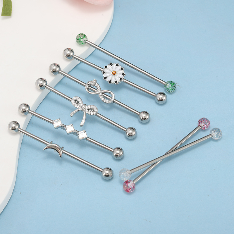 Pointed titanium steel lip stud product view