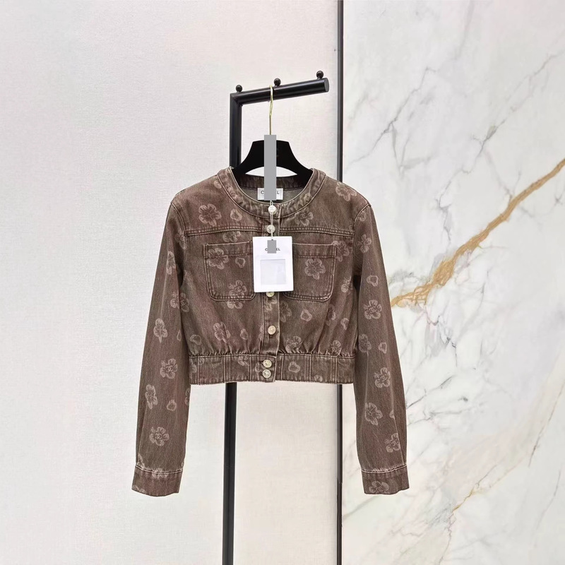 Shenzhen Nanyou 26 Spring/Summer High-End Women's Fashion Coco Girl Outfit Retro Washed Floral Print Denim Jacket Shenzhen Nanyou 26 Spring/Summer High-End Women's Fashion Coco Girl Outfit Retro Washed Floral Print Denim Jacket