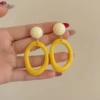 Yellow earrings, silver 925 sample