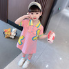 Summer dress, girl's skirt, children's clothing, Korean style, polo collar, high collar