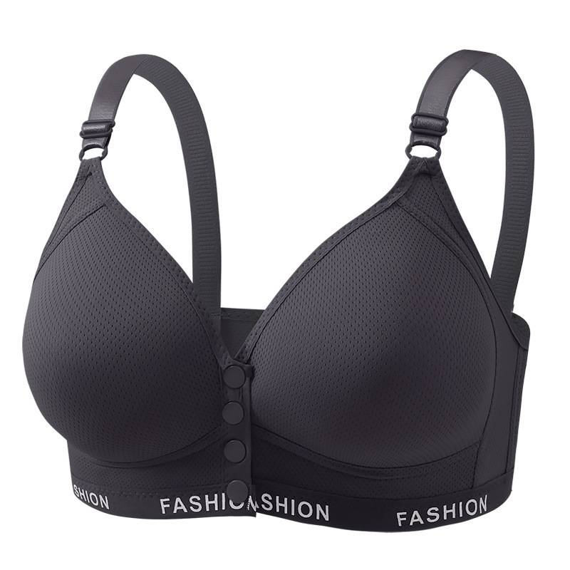 Middle-Aged Mother's Large Size Intimates Women's No-Wire Push-Up Sports Back Bra Push-Up Anti-Sagging Adjustable Bra