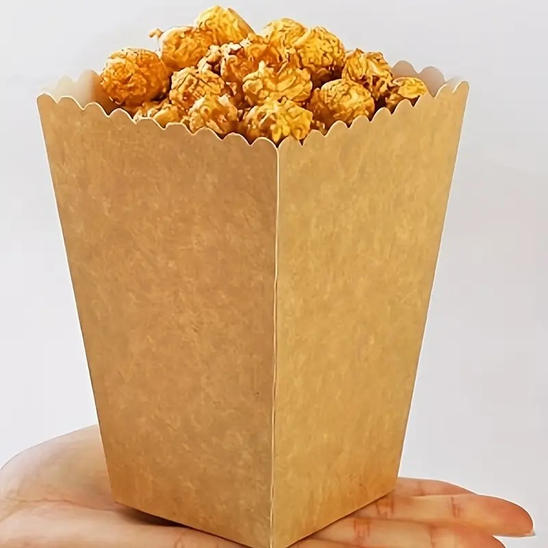Cajas de palomitas de maíz rosas al por mayor transfronterizas con lunares y rayas, cajas de embalaje onduladas, 12 unidades/paquete, para snacks y alimentos.