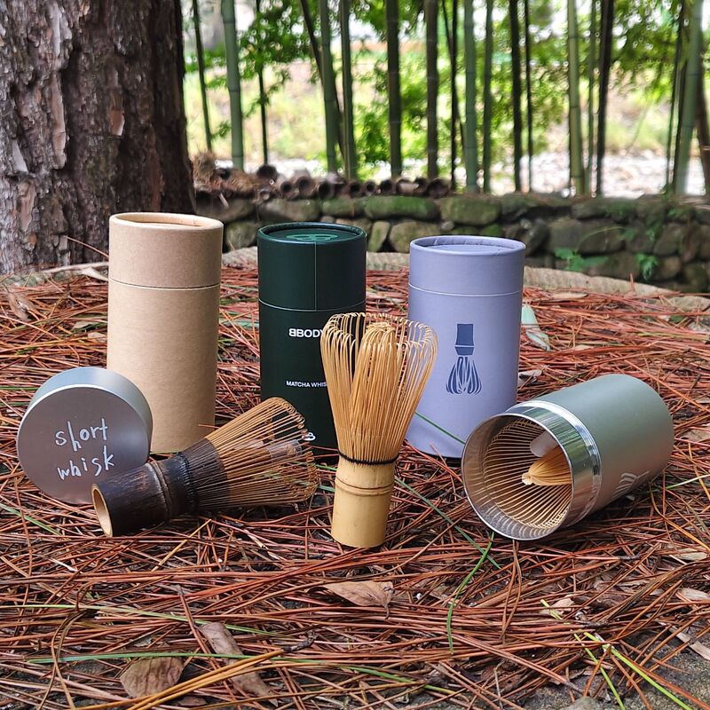 Handmade bamboo tea whisk set with 100 pieces, including outer box, matcha brush, accessories, tea bowl, and stirrer, for Song Dynasty tea ceremony