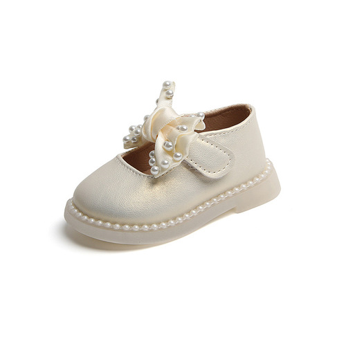One piece drop shipping for baby girl square mouth shoes  children's shoes toddler shoes girls autumn soft bottom pearl princess shoes trendy