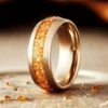 Golden ring stainless steel, pink gold