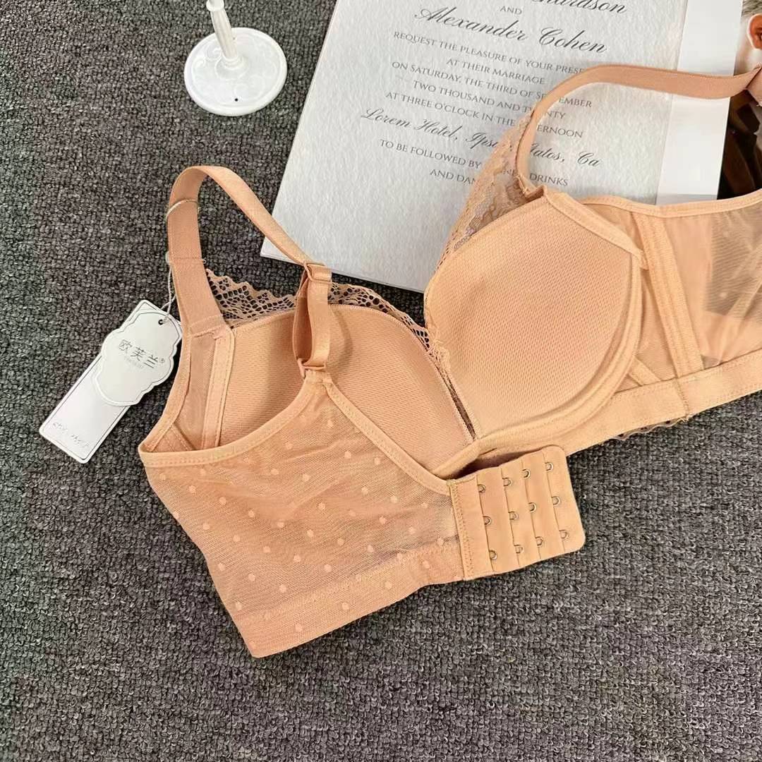 Nuevo sujetador de alta calidad de moda de encaje jacquard transpirable ajustable cómodo tres botones de colado ropa interior mujer