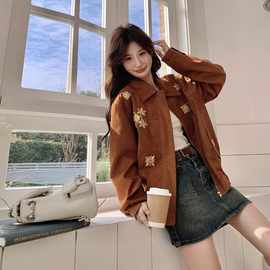 实拍麂皮绒拉链美式短款外套女2026春季新款超好看小个子洋气夹克
