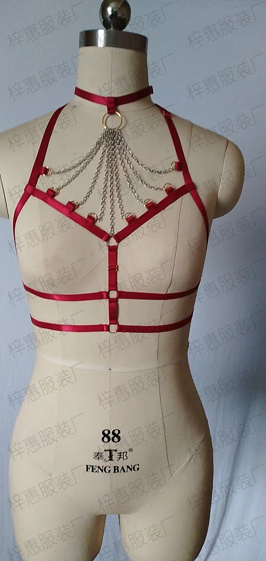 Europea y americana punk irregular elástico moda sexy vinculante cintura cadena joyería cinturón hip hop moda punk Correa