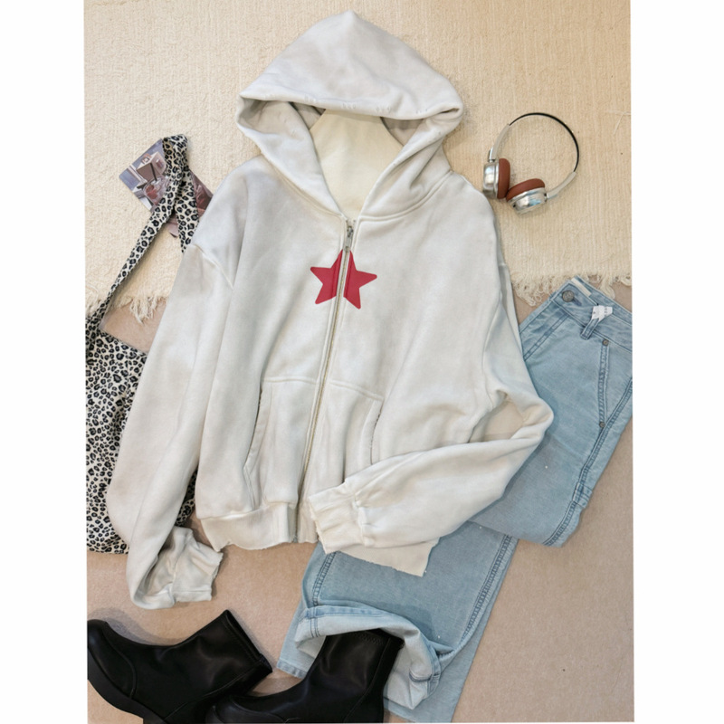 Pre-sale/Zhanzhan homegirl high-end casual distressed washed hoodie! Pre-sale/Zhanzhan homegirl high-end casual distressed washed hoodie!