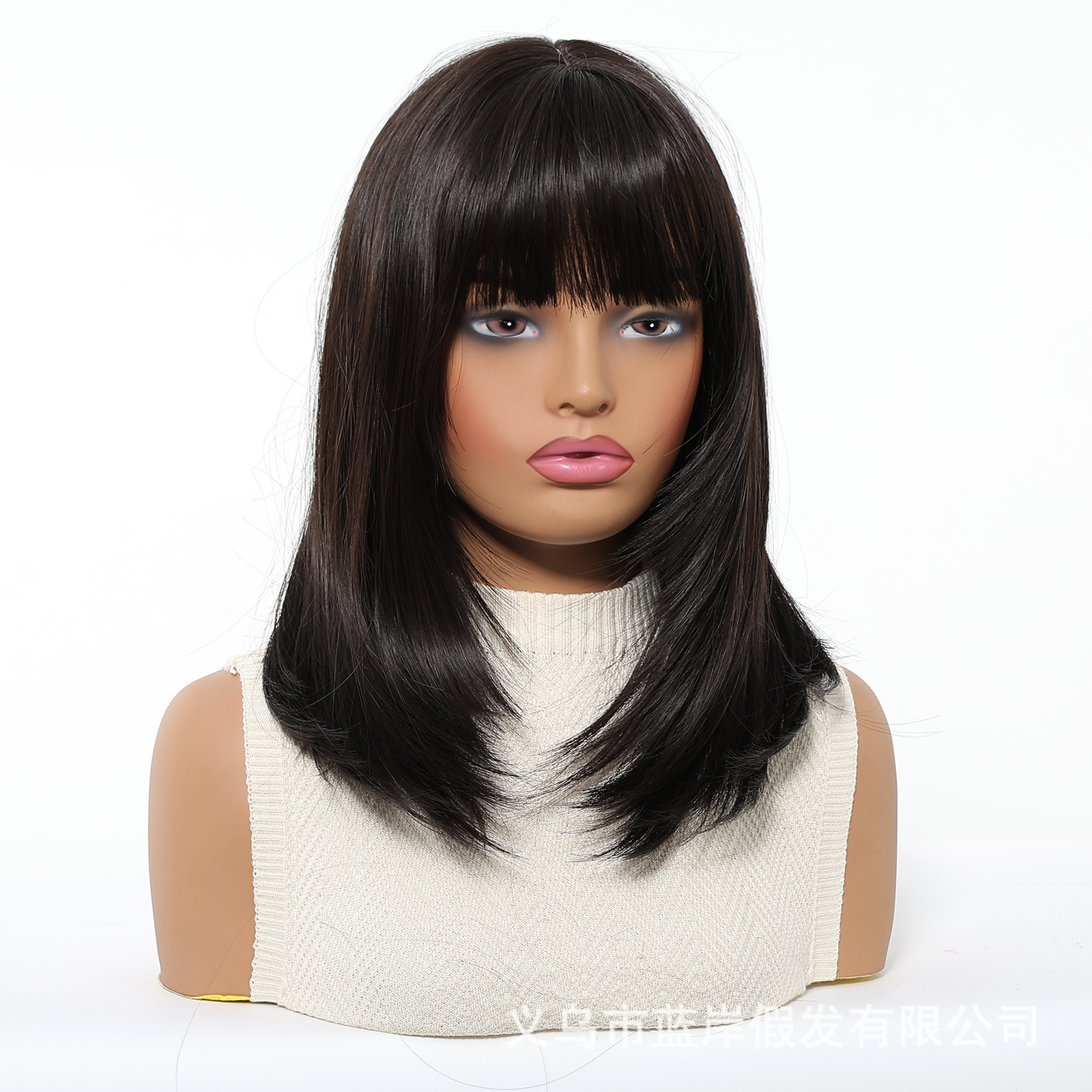 Peluca con casco completo, pelo liso corto, pelo de clavícula de alto nivel para mujer, verano nuevo estilo, color múltiple opcional, mate, seda de alta temperatura, wigs