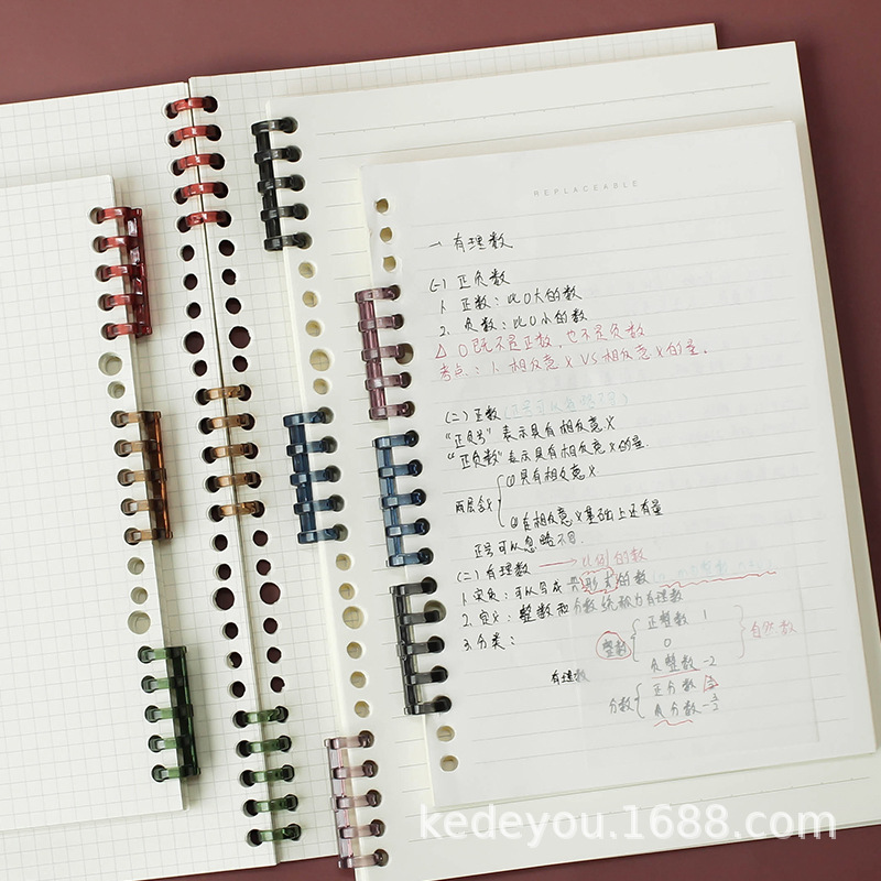 Kedetú 5-agujero anillo de la hoja suelta-Anillo de unión de cinco agujeros de plástico de hoja suelta-clip de la tira de la hoja