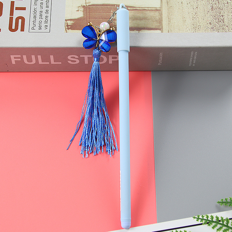 INS chica corazón colgando pluma lindo estudiante papelería colgante pluma de gel pluma de agua de cadena pluma de firma de Oficina Creativa