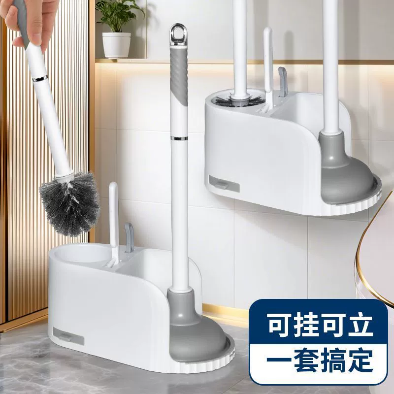 Щетка для унитаза для домашнего использования, без мертвых углов, для чистки ванной комнаты, настенная щетка для унитаза без сверления, инструмент для чистки унитаза с длинной ручкой.