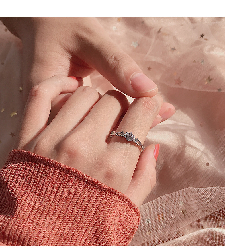 Bague de couple de style coréen pour hommes et femmes, paire de bagues de couple en argent sterling, bijoux de luxe, cadeau de Saint-Valentin_voghion.com