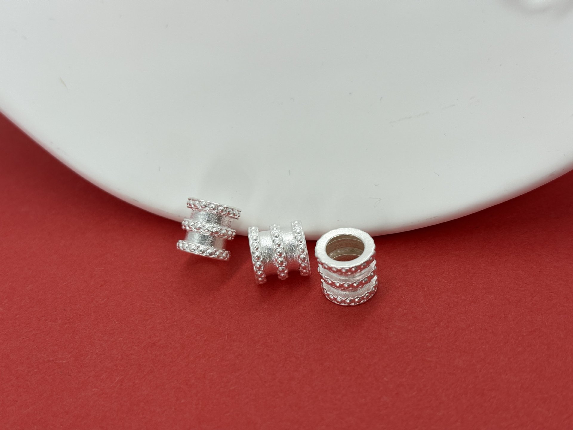 999 Pure Silver Small Waist-Shaped Fortune Beads, Pure Silver 3D Craftsmanship Loose Beads, Spacer Beads, DIY Silver Jewelry Accessories, Braided Rope Bracelet, Hand String Bracelet