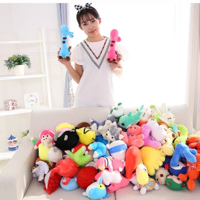 Wholesale small plush teddy bear 20cm18cm grab doll machine small doll wedding throwing company event gifts