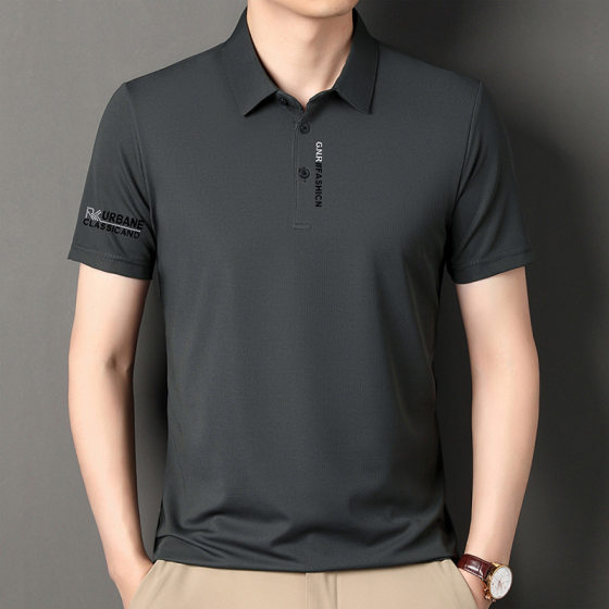 Live Broadcast Explosions Men's Short-sleeved T-shirt Summer Business Casual Fashion Printed Half-sleeved POLO Shirt Men's Hair