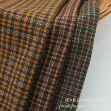 粗纺毛呢磨毛小格子面料 秋冬款西装麦呢格马甲鞋帽布料 现货批发