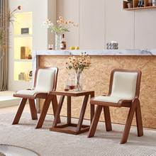 北欧时尚曲木板软包靠背椅 商务洽谈椅弯木椅 家用舒适餐椅实木椅
