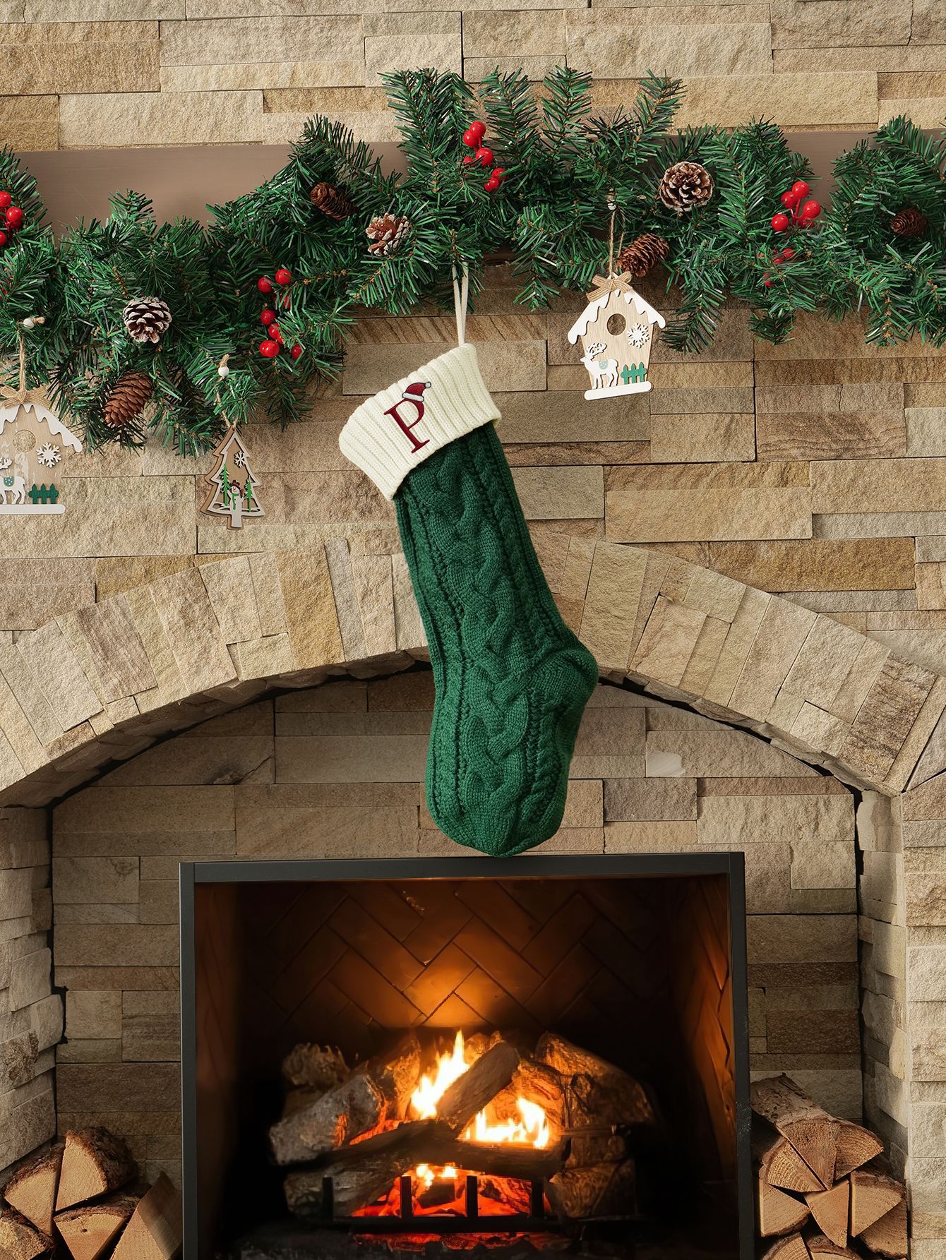 Amazon Europa y los Estados Unidos medias de Navidad personalizadas bordadas calcetines de letras de punto medias de regalo de Navidad colgantes fabricantes image 22