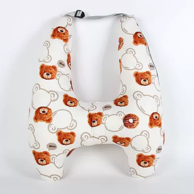 back seat, anti-neck strain, cute cartoon | Headrest - white-bear-upgraded-to-2nd-generationu-shaped-support-independent-inner-liner