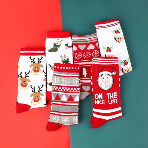 European and American new Christmas socks socks for men and women mid-calf socks Halloween personalized cartoon cotton socks factory direct sales