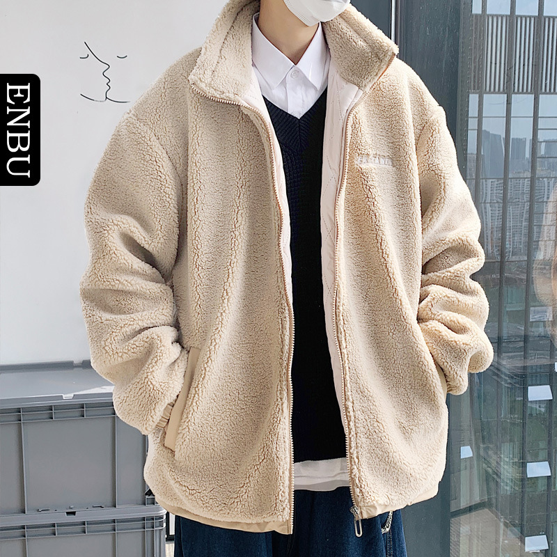 Chaqueta Acolchada de Lana de Oveja para Hombre con Cuello Alto Engrosada Térmica para Invierno image 4