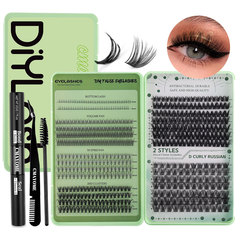 亞馬遜DIY單簇朵毛睫毛書假睫毛自然濃密D曲分段式嫁接眼睫毛
