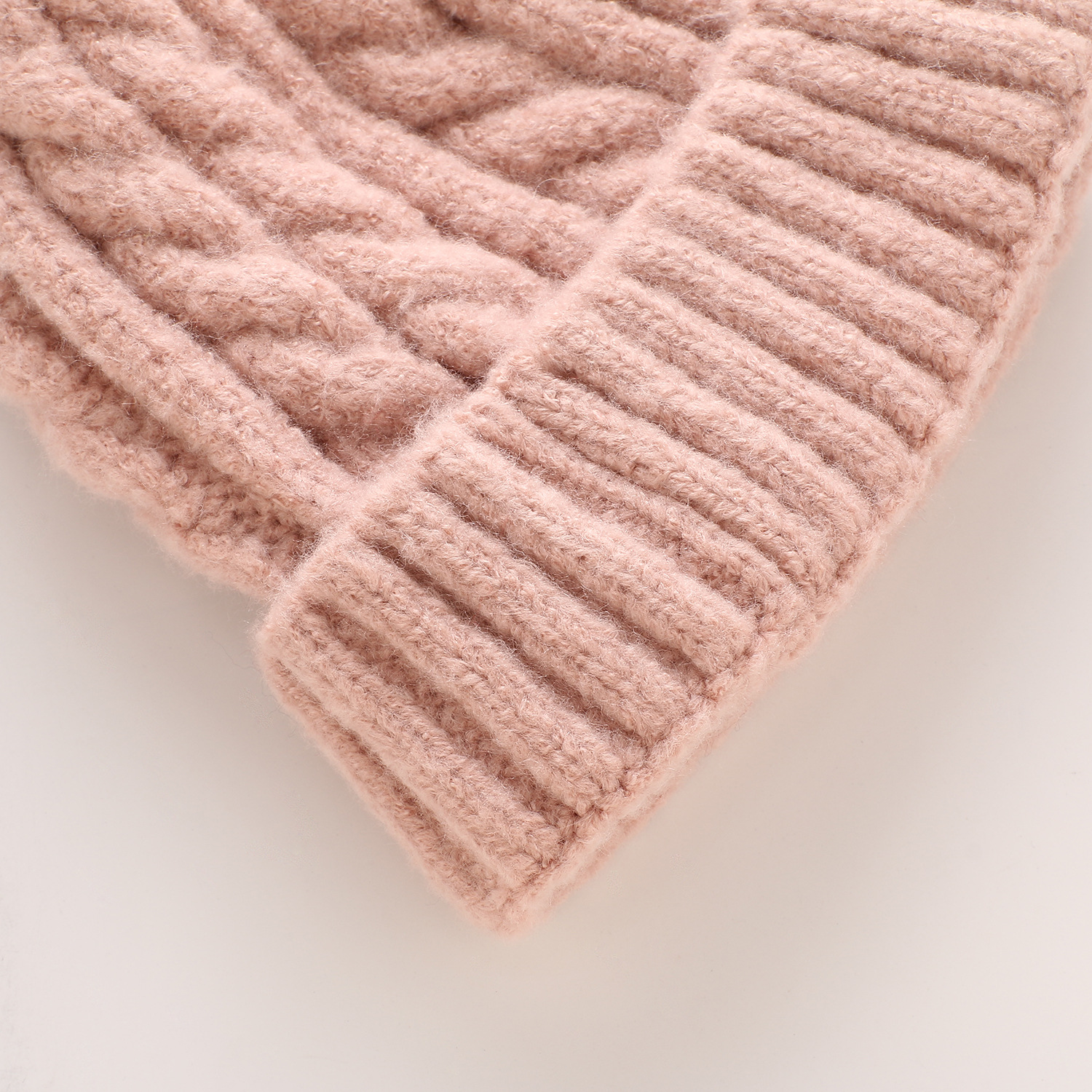 Gorro de lino grueso con patrón de una sola capa para mujer, versión coreana, tejido de Cachemira de mezcla de color sólido para otoño e invierno_voghion.com