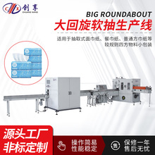 佛山单包软抽纸巾生产线大回旋切纸机全自动方巾餐巾纸包装机设备
