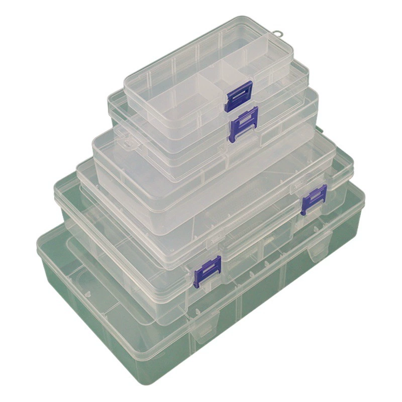 PP высокая прозрачная пластиковая коробка прямоугольная квадратная откидная крышка соединенная небольшая упаковка продуктов производители ящиков для хранения канцелярских принадлежностей
