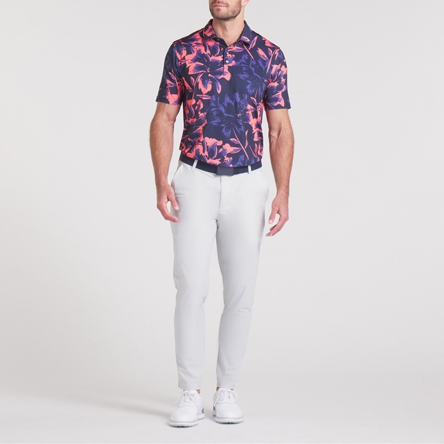 Customized Quick-Drying Sun Protection Golf Clothing Quality Full Printed Men's Short-Sleeved Polo Shirt Classy Functional Fabric