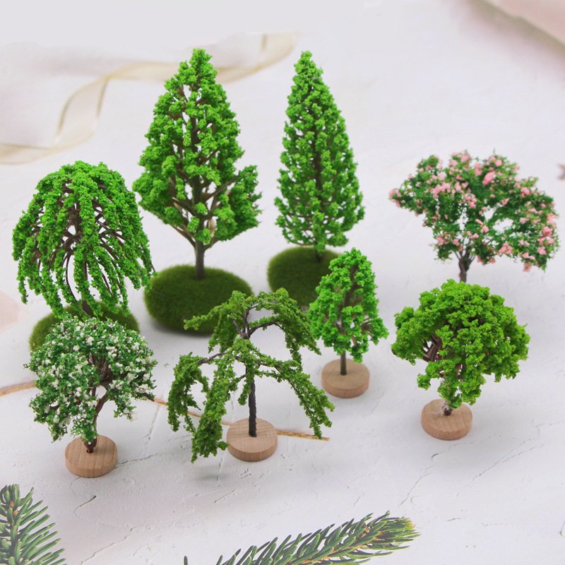 Miniature garden mini simulation landscape tree plastic building model tree OB11 micro landscape scene production materials