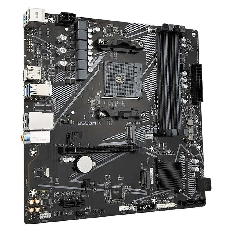 Материнская плата (GIGABYTE) B550M-K, AM4 micro-ATX, совместима с AMD Ryzen 5600G/5700G