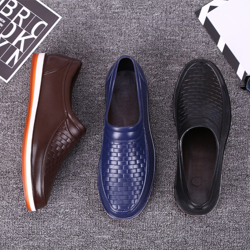 Men's Cross-border Waterproof Rain Boots Low-top Water Shoes Short Rain Boots Kitchen Work Waterproof Slip-Resistant Construction Wear-resistant Rubber Shoes Wholesale