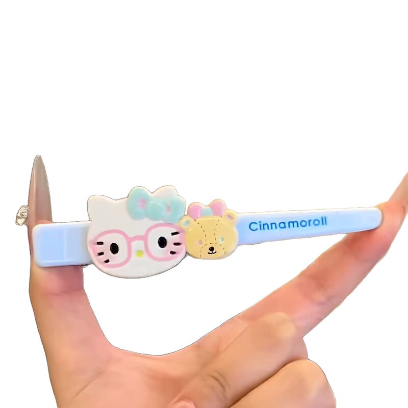 眼镜kt小熊大号洗脸夹可爱卡通刘海侧边夹甜美少女鸭嘴一字夹发饰|undefined