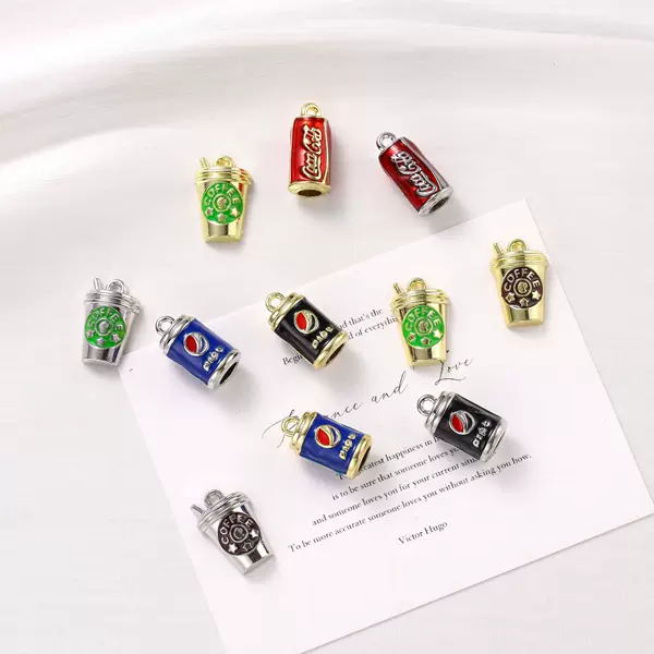 Plated Pepsi soda coffee cup, Coca-Cola, European and American cross-border accessories, DIY necklace