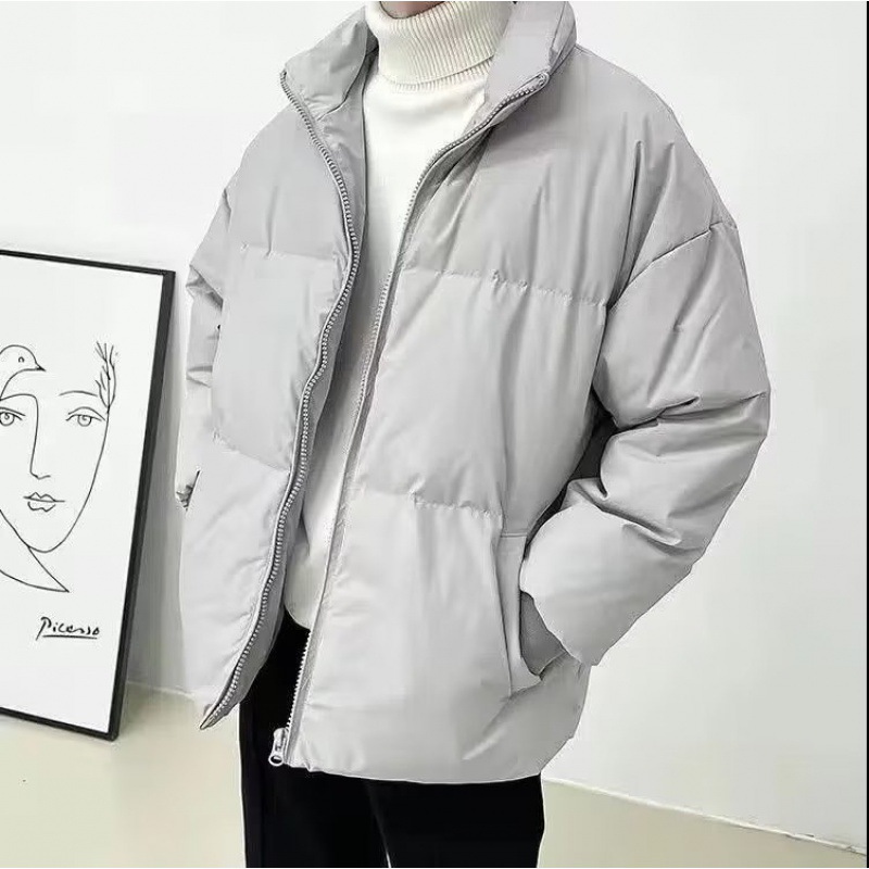 Europa y América de la calle de color sólido ropa de trabajo abrigo de algodón acolchado de los hombres simple marca de moda suelta abrigo de invierno engrosada abrigo de pan