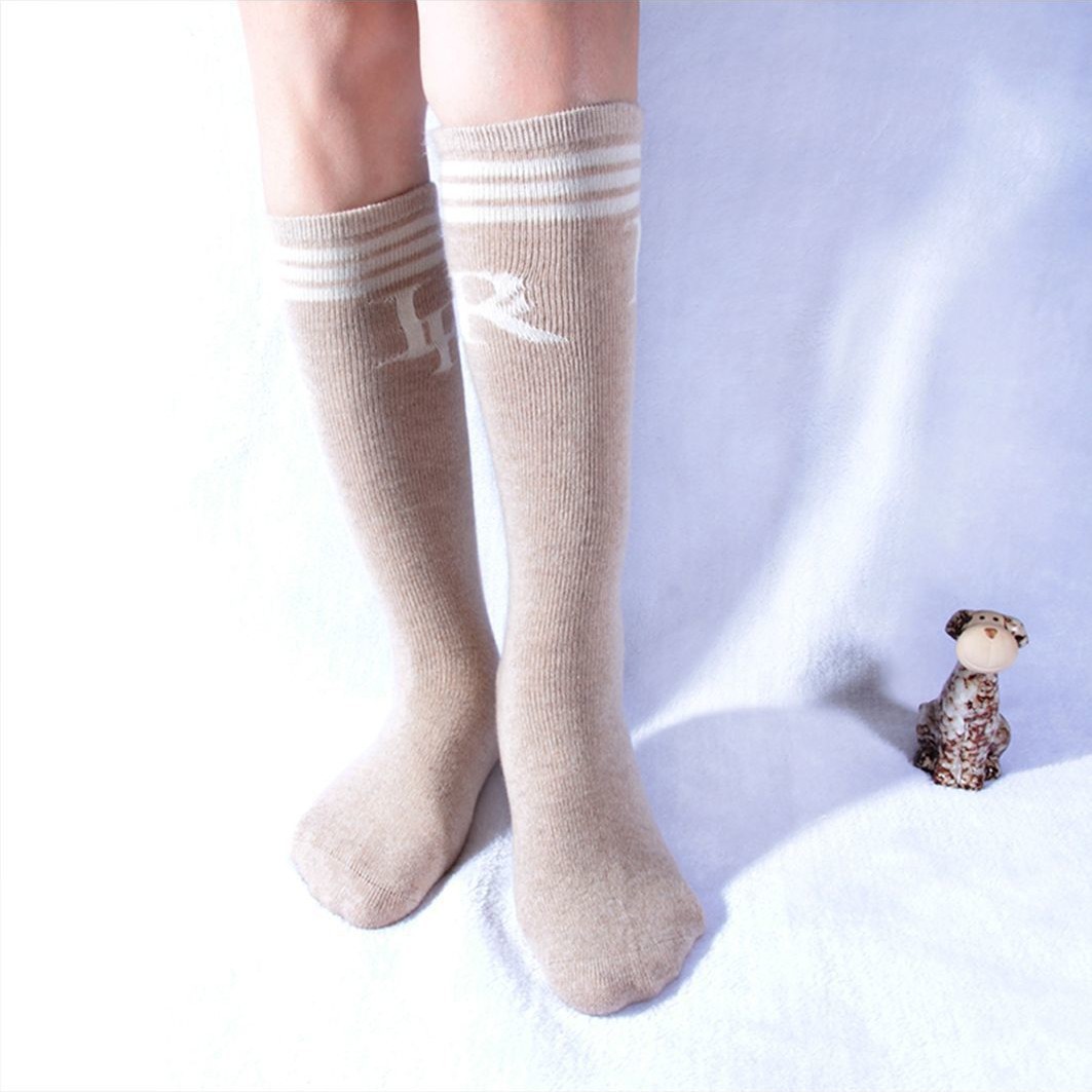 Cashmere Socks 100% Pure Cashmere Mid-Calf Heart Letter Jacquard Winter Thickeneded Women's Warm High-Top Knitted Trendy Socks
