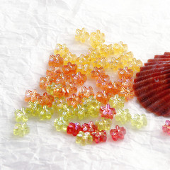 20粒小小可愛AB彩小花樹脂日本DIY手作材料飾品配件耳環素材復古