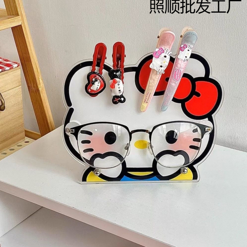网红爆款呆萌可爱眼镜收纳架可爱桌面亚克力墨镜放置架发夹收纳架