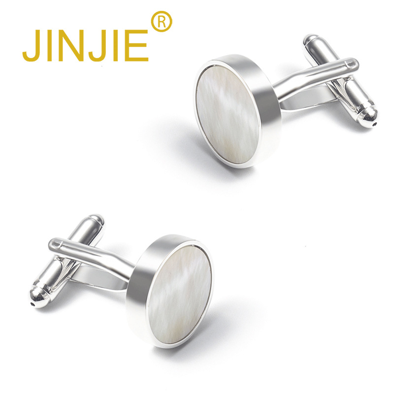 New Style High-End Colorful Mother-of-Pearl Cufflinks for Men, French Metal Cufflinks Wholesale