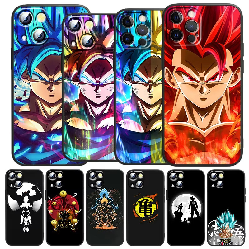 Dragon Ball Goku Suitable for iPhone Case X New Japanese Style Foreign Trade Dragon Ball Anime European and American Black 15Pro