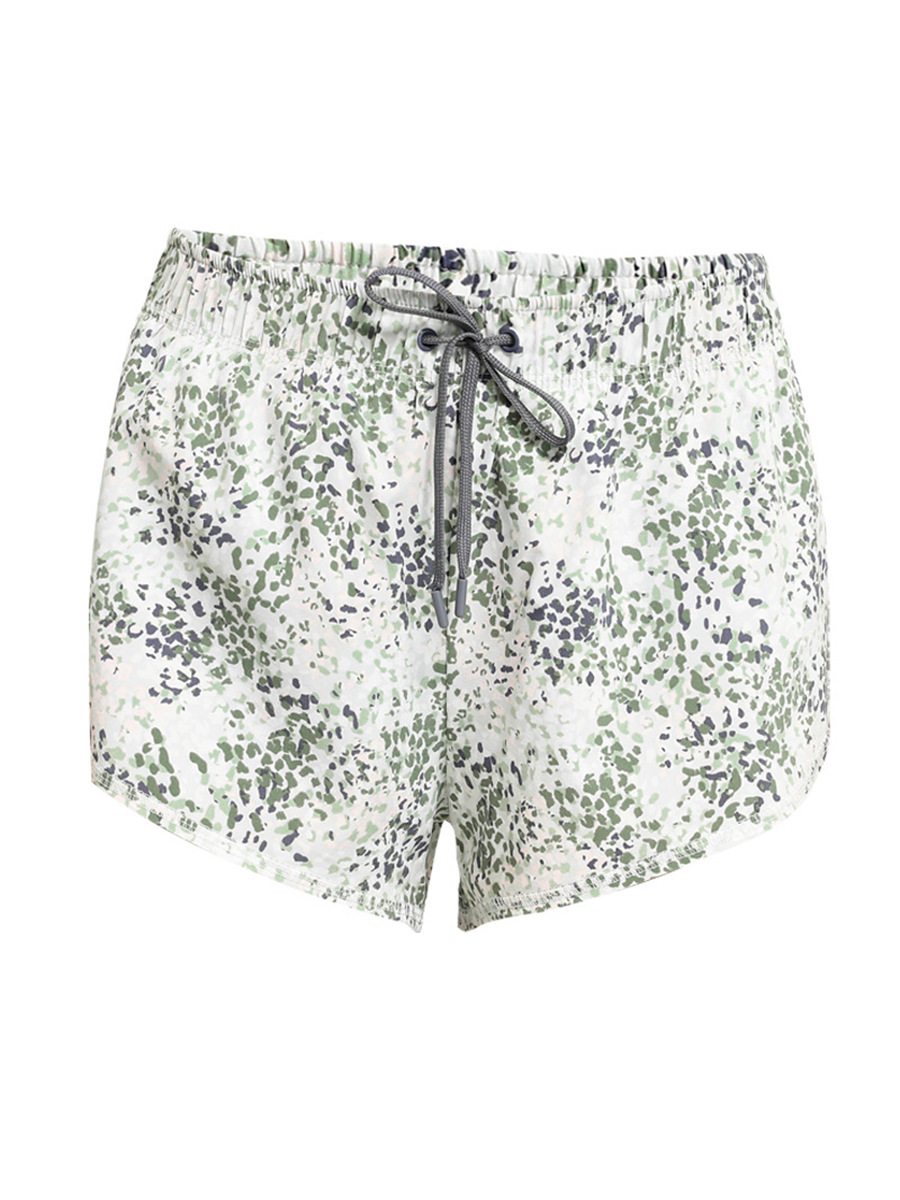 Nuevos pantalones cortos deportivos florales europeos y americanos anti-exposición de las mujeres falsos de dos piezas sueltos de secado rápido transpirable correr fitness yoga Pantalones